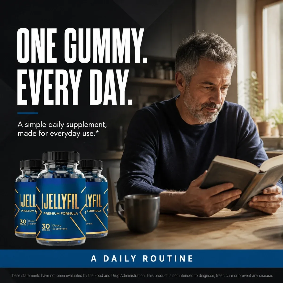 What is JellyFil: a simple daily men's supplement, one gummy each morning